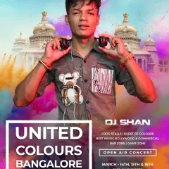 The official poster for my performance at United Colours Bangalore, one of the biggest open-air Holi concerts in the city.