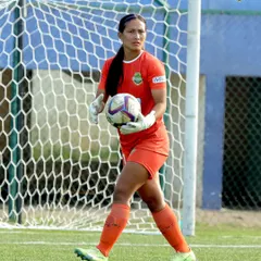 Our goalkeeper Karishma P, whose excellent performance earned her a call-up to the Indian Women's team probable squad.