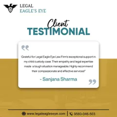 Hearing from satisfied clients is the greatest validation of my work. This testimonial highlights my commitment to providing empathetic and expert legal support that makes a real difference in challenging situations like child custody cases.