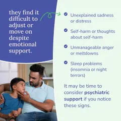 It may be time to consider psychiatric support if you notice persistent signs like unexplained sadness, self-harm, unmanageable anger, or sleep problems. Early and expert help can make a significant difference.