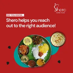 Did you know we help you reach the right audience? This graphic, featuring a delicious South Indian thali, reminds partners that we have the platform and customer base to ensure your food finds its audience.