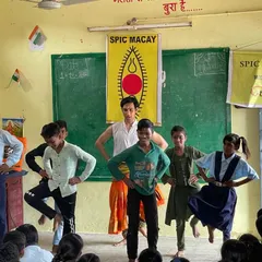 The joy on the faces of these young students is the reason I love conducting workshops. Here, I am teaching a basic Kuchipudi stance to school children.