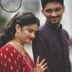 A sweet, candid moment between the couple. The bride's makeup looks soft and romantic up close, proving that a classic bridal look is beautiful from every distance. It’s all about creating that special glow.