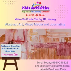 This summer, older kids from 7 to 14 can dive into the world of Abstract Art, Mixed Media, and Journaling. This workshop is designed to help them explore expressive art forms and create joy through learning new techniques.