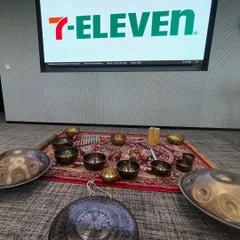 My setup for a corporate wellness program at 7-Eleven's Global Service Center. I use sound healing to bring harmony to the workplace and elevate employee well-being.