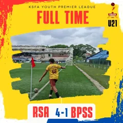 A graphic celebrating our dominant 4-1 victory over BPSS in the U21 KSFA Youth Premier League campaign.