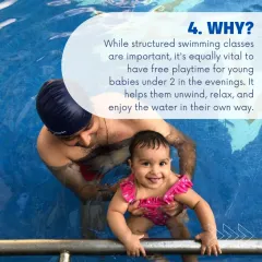 While structured classes are important, free playtime in a group setting helps young babies unwind and enjoy the water in their own way.