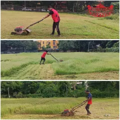 The hard work behind the scenes. Our grounds team meticulously mowing the field to ensure a top-quality playing surface for our players.