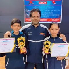 Two of my Alightians after a clean sweep at the South District Table Tennis Championship. This was a selection trial for the Delhi State Championship.