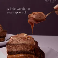 This is what I call a spoonful of wonder. The combination of airy chocolate mousse and a drip of luscious caramel creates a moment of pure, unadulterated indulgence.