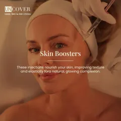 Skin boosters are injections that nourish your skin from within. They improve texture and elasticity by stimulating collagen, giving you a natural, glowing complexion.