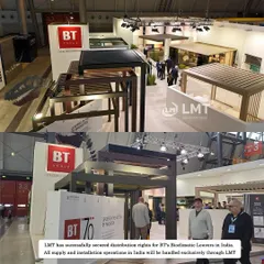 We have successfully secured the exclusive distribution rights for BT Group's Bioclimatic Louvers in India. This image from their expo booth in Italy marks the beginning of a great partnership.