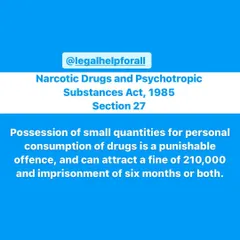 Even possession of small quantities of drugs for personal use is a punishable offense under Section 27 of the NDPS Act. I help clients navigate these charges.