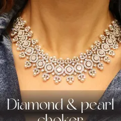 A stunning diamond and pearl choker, perfect for a bride who wants a blend of classic elegance and modern sparkle.