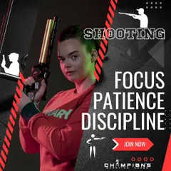 Focus, Patience, Discipline. These are the qualities we build at our ranges. This graphic is an invitation to join our league of champions.