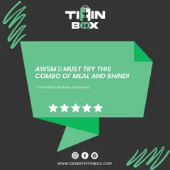 A happy customer review in Kannada! This user loved our combo of meal and bhindi, rating it as 'awsm'. We're so glad our customers enjoy the variety we offer.