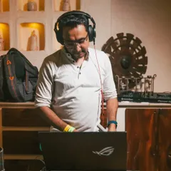 Focused and feeling the flow at the Goa International Dance Congress. Finding that perfect track to keep the energy high is what it's all about.