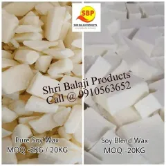 Here I show the difference between my pure soy wax and a soy blend wax for pillar candles. The pure soy is great for containers, while the blend is formulated for the hardness needed for freestanding candles.