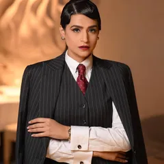 This is where makeup becomes storytelling. For this unique editorial concept, I created a powerful, old-money aesthetic with sharp, clean lines, a deep berry lip, and sculpted features. It’s a look that commands attention with its quiet confidence and timeless authority.