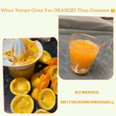 When nature gives you oranges, make fresh juice. Freshly squeezed orange juice is full of vitamin C, a powerful antioxidant that boosts your immune system. Always choose fresh over packaged to get the maximum benefits without added sugars.