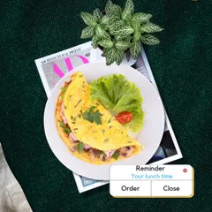 Your lunch time reminder is here. An omelette is a quick, easy, and protein-rich meal that will keep you full and focused for the rest of the day.