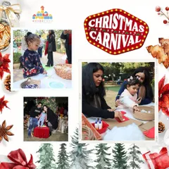 A collage from our Christmas Carnival, showing families engaged in festive crafts and photo opportunities. These events are a wonderful way for our whole community to celebrate together.