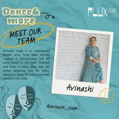 Meet our teacher, Avinashi Singh, an experienced theatre artist with a career spanning over 30 years in Doordarshan and All India Radio. We are honored to have her expertise.