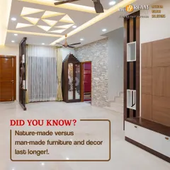 Did you know? Natural materials like solid wood and stone often last longer and age more gracefully than man-made alternatives, bringing timeless beauty and durability to your home.