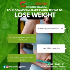 These are four common mistakes I see people make when trying to lose weight. Focusing only on the scale or choosing "diet" foods can often be counterproductive to your long-term goals.
