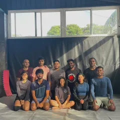 Our morning beginner's batch. This group shows up consistently to learn the fundamentals of Jiu-Jitsu, building a strong base for their journey in the art.