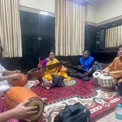 A behind-the-scenes look at a jugalbandi rehearsal. The real magic is created here, as we sit together, experiment, and blend our different musical styles.