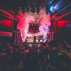 A packed club, hands in the air, and the CO2 cannons firing right at the drop. This shot from a night at Flo in Bangalore perfectly captures the explosive energy of my club sets.