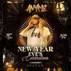 The official poster for my New Year's Eve 2025 celebration at Avatar. As the resident DJ, I had the honor of headlining the biggest night of the year.