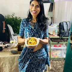 Here I am, enjoying a bowl of our oil-free noodles at the Maya Bazaar festival. It was a wonderful experience to share our food and philosophy with so many beautiful people in such a magical atmosphere.