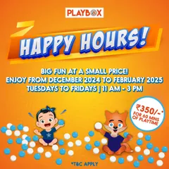 Announcing our "Happy Hours" deal! Enjoy 60 minutes of playtime for a special price on weekday afternoons.