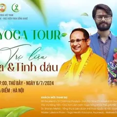 This poster announces our Yoga, Ayurveda, and Aromatherapy tour in Hanoi, Vietnam. These international events allow us to share holistic Indian sciences with a global audience.