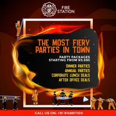 We host the most fiery parties in town. Our party packages, starting from Rs. 695, are perfect for dinner parties, annual parties, and corporate lunch deals.