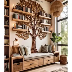 For the book lover, I created this custom tree-shaped bookshelf that's both a storage solution and a piece of art. It features a cozy reading nook with built-in drawers, making it the perfect spot to get lost in a good book. It’s a great example of how I blend playful design with practical function.