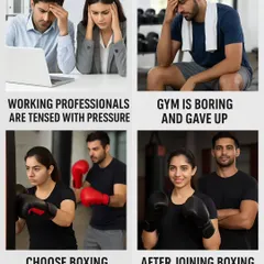 Are you a working professional feeling tired and stressed? Boxing is the best stress buster. It builds confidence, fitness, and mental toughness that you can take from the ring back to your work life.