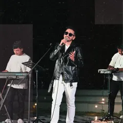 A stylish shot from a night performance with the band. We bring not just great music but also a professional stage presence to every event.