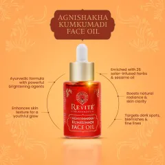 My Agnishakha Kumkumadi Face Oil is an Ayurvedic formula with powerful brightening agents. It enhances skin texture, targets dark spots and blemishes, and boosts natural radiance for a youthful glow.
