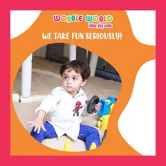 We take fun seriously, even for our littlest visitors. This toddler is enjoying the construction toys in our safe and clean sand play area.