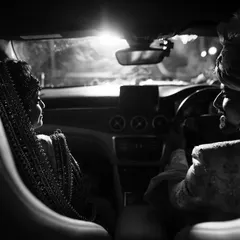 A quiet moment shared between the bride and groom as they begin their new journey together. I chose a black and white treatment for this in-car shot to emphasize the cinematic feel and the intimate connection between the couple, away from the wedding buzz.