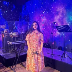 A quiet moment on stage in Jaipur before a show. The calm before the storm, soaking in the beautiful stage setup and getting ready to perform.