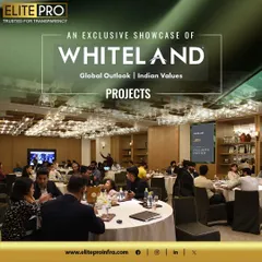 A wide shot of our exclusive property showcase for Whiteland Corporation, held at the Grand Hyatt, Gurugram. These events are meticulously planned to present properties to a curated audience of potential buyers.