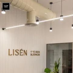 In this office for Lisén Skin Sciences, we used a combination of sleek linear profiles and minimalist spotlights. The clean lines of light complement the modern interior and provide excellent, true-to-color illumination essential for a science-based company.