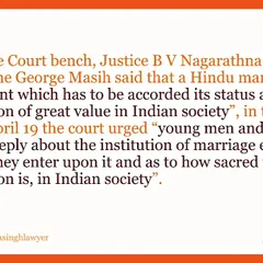 The Supreme Court has urged young people to think deeply about the institution of marriage, stating it is a sacred sacrament, not just an event for "wining and dining."