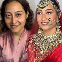 The journey from natural beauty to bridal royalty. This before and after shows the power of technique, not just products. I focus on enhancing your features with a flawless, long-lasting base and perfectly defined eyes to create a look that is both stunning and timeless.