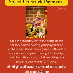When a payment is stuck, it creates a financial block. This Wednesday ritual is designed to get your money moving. By using a mantra and writing the name of the source, you can clear the blockage and speed up your payment.