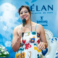 Hosting a diamond collection launch for a prestigious brand like Tanishq is always a pleasure. Here, I am engaging with the audience, sharing details about the new collection, and ensuring the event is as sparkling as the jewelry itself.